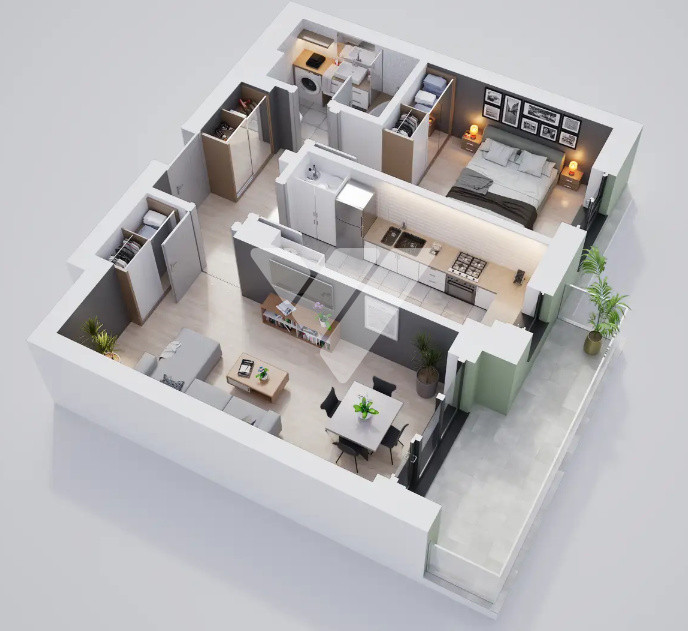 Apartament 2 camere 51 mp si balcon etaj 3  - zona Calea Surii Mici