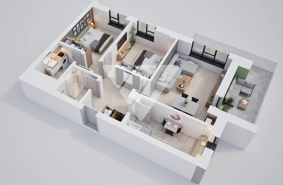 Apartament NOU 3 camere 71 mp si balcon 16 mp-zona Calea Surii Mici