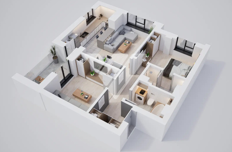 Apartament NOU 3 camere 68 mp etaj 4 cu lift - zona Calea Surii Mici