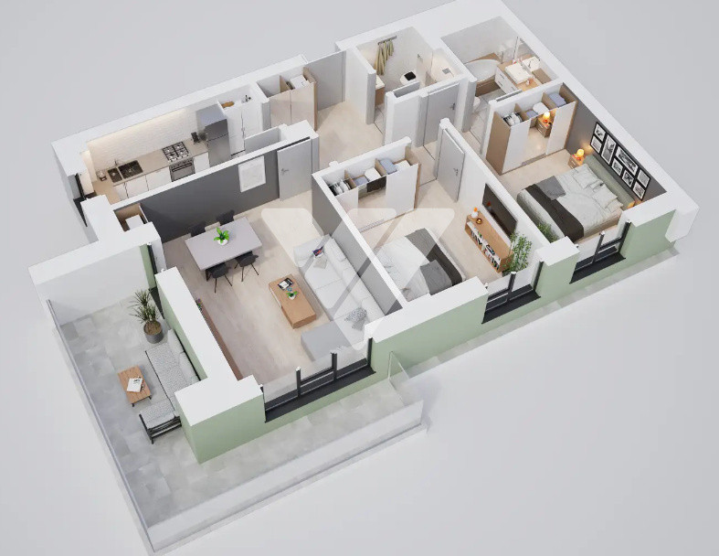 Apartament 3 camere si balcon 15 mp etaj 5 - zona Calea Surii Mici