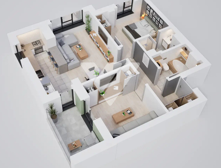 Apartament NOU 3 camere 68 mp si balcon etaj 5 - zona Calea Surii Mici