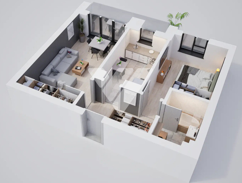 Apartament spatios 52 mp cu balcon si lift- zona Calea Surii Mici