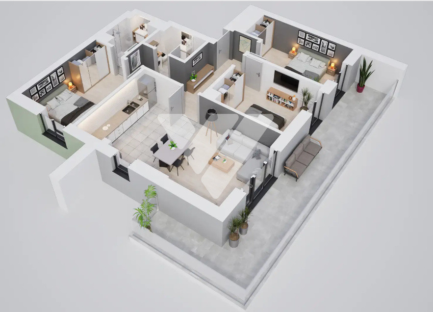 Apartament 4 camere si balcon de 28 mp etaj 6- zona Calea Surii Mici