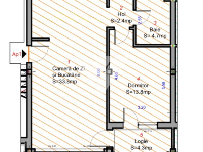 Apartament 2 camere LA CHEIE intabulat in Selimbar Sibiu