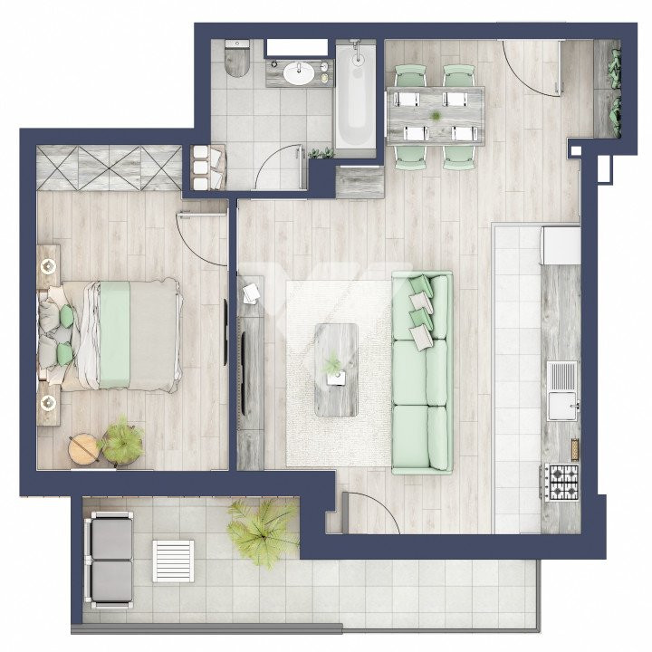  Apartament premium 2 camere si terasa parter inalt - Turnisor Sibiu