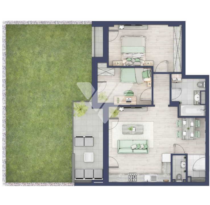  Apartament premium 3 camere balcon si gradina parter inalt - Turnisor Sibiu