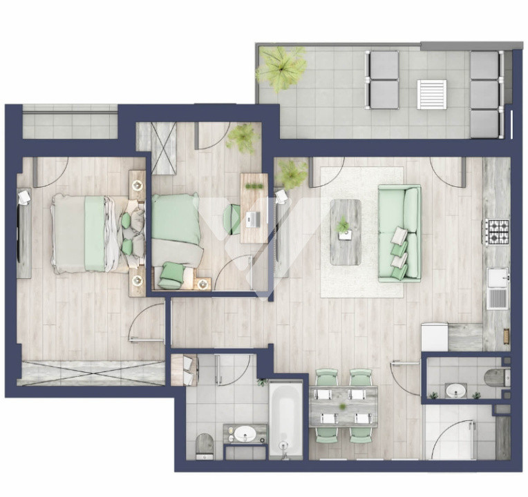  Apartament premium 3 camere si terasa etaj 1 - Turnisor Sibiu