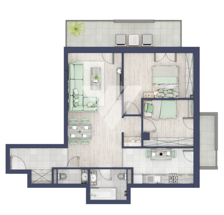  Apartament premium 3 camere 70 mp utili etaj 1 - Turnisor Sibiu