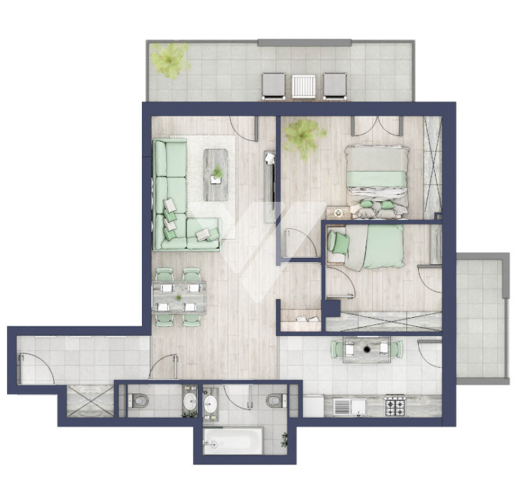  Apartament premium 3 camere 70 mp utili etaj 2 - Turnisor Sibiu