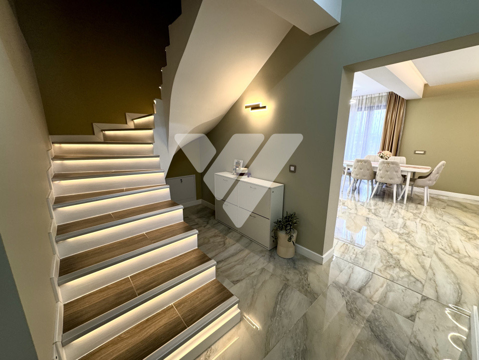 Casa moderna tip duplex 4 camere mobilata, teren 235 mp Talmaciu Sibiu