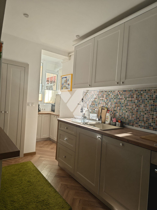 Apartament 2 camere la vile, Sibiu Ștrand, parter, mobilat complet