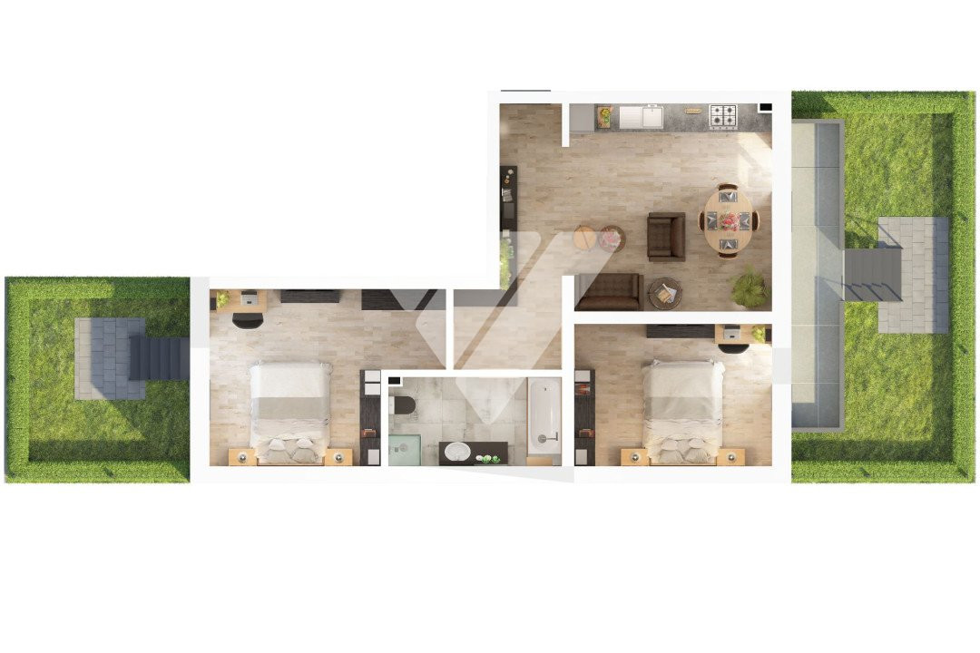 Apartament 3 camere cu gradina parter inalt - zona Doamna Stanca