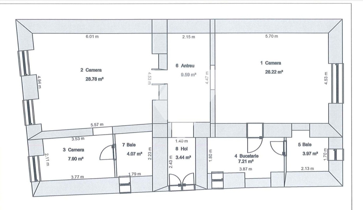Investitie - Doua Apartamente Regim Hotelier 88mp Centru Sibiu