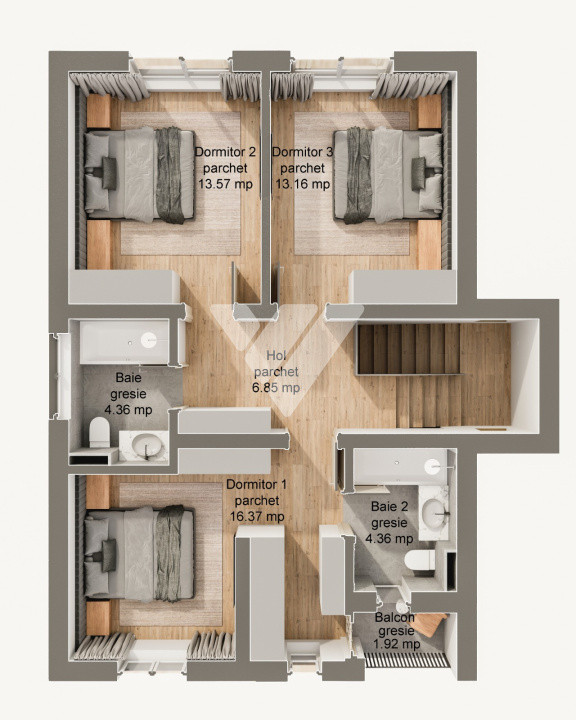 Casa noua 4 camere 3 bai, teren 340 mp Sura Mare Sibiu
