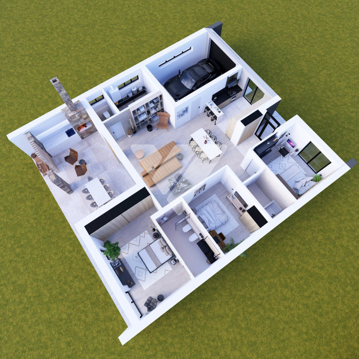 Casa premium single cu 4 camere si teren 593 mp Sura Mica Sibiu