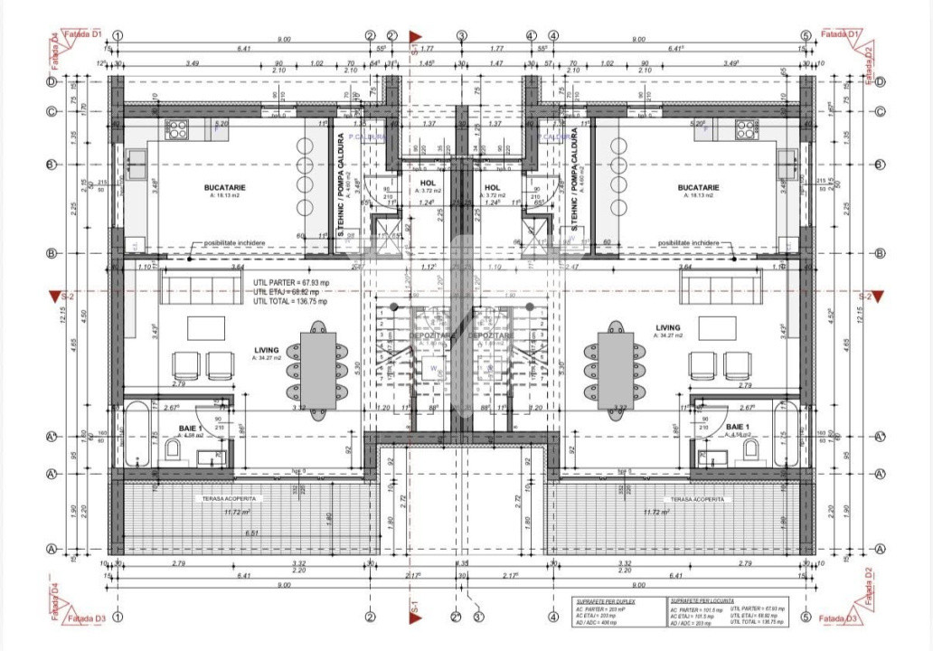 Casa duplex premium 4 camere cu terasă și teren 356mp Șura Mică Sibiu