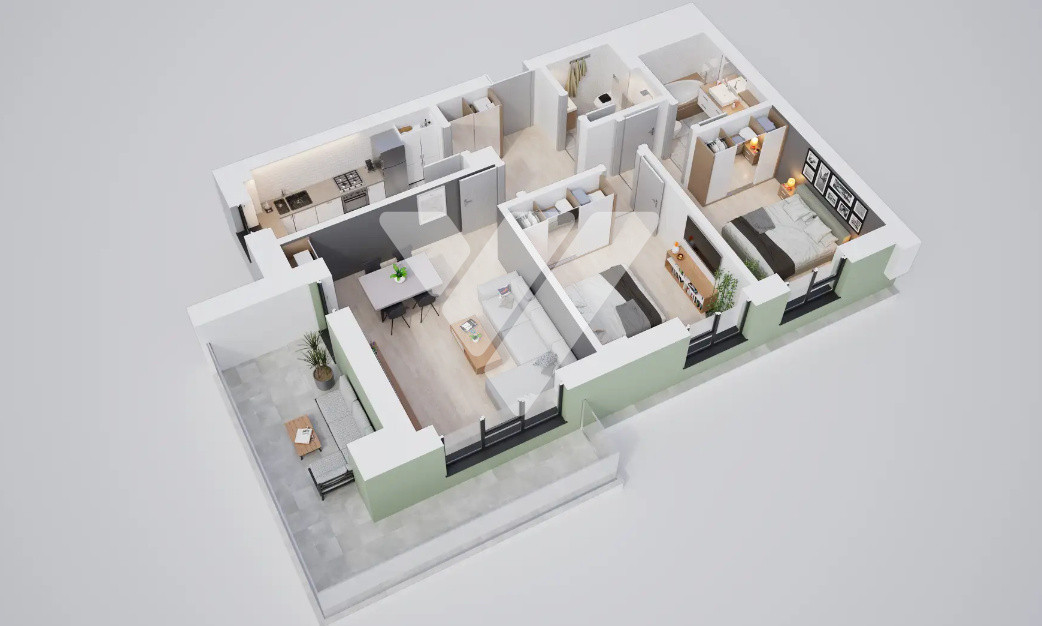 Apartament 3 camere 68 mp utili etaj 1- zona Calea Surii Mici