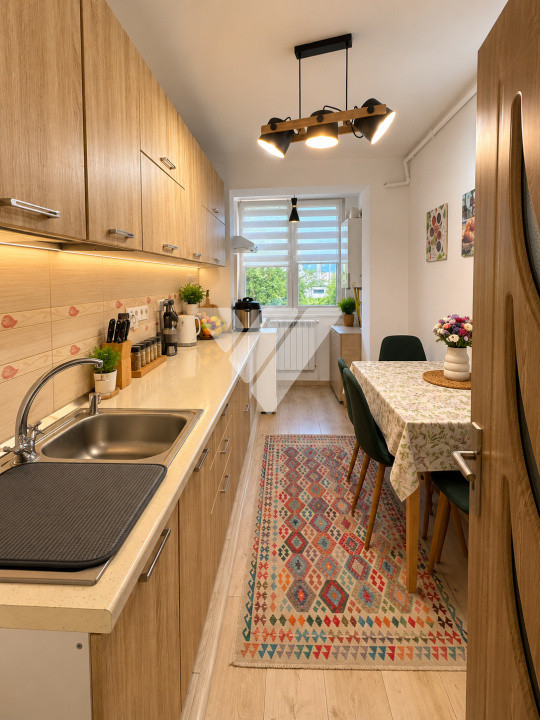 Apartament 2 camere 47mp mobilat etaj 1 balcon boxa Siretului Sibiu