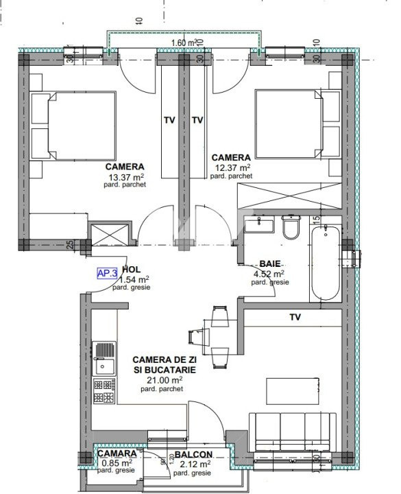  Apartament premium 3 camere, etaj 1 - zona Mall Selimbar Sibiu