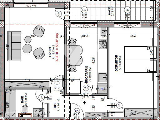 Apartament 2 camere decomandat LA CHEIE, etaj 1 - zona Doamna Stanca