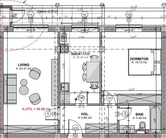 Apartament 2 camere cu balcon si boxa la cheie - zona Doamna Stanca