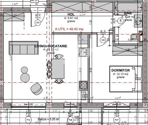 Apartament nou 2 camere etaj 3 balcon si debara - zona Doamna Stanca