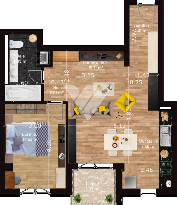 Apartament 2 camere la cheie - etaj 2 cu lift - zona Turnisor Sibiu