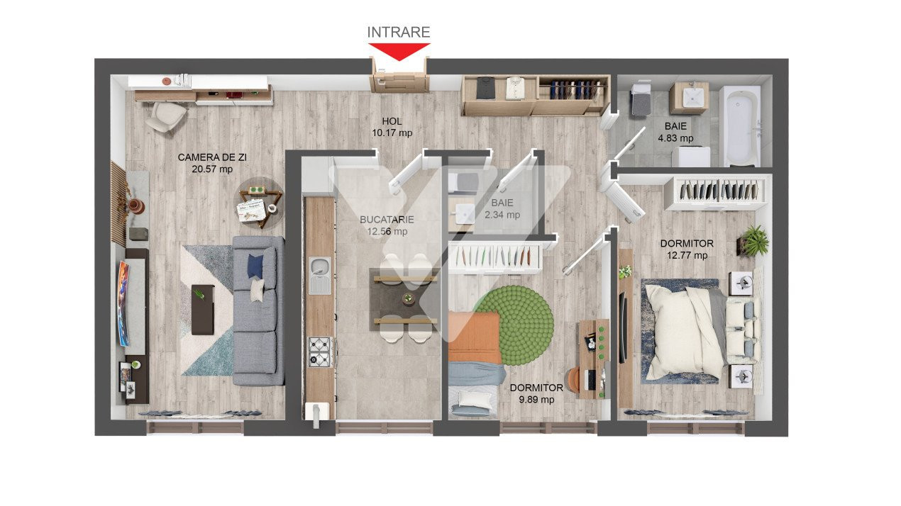 Super pret - Apartament 3 camere 2 bai 74 mp si boxa la cheie Selimbar