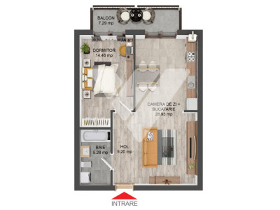 Apartament 2 camere 54 mp la cheie si parcare - Pictor Brana Selimbar