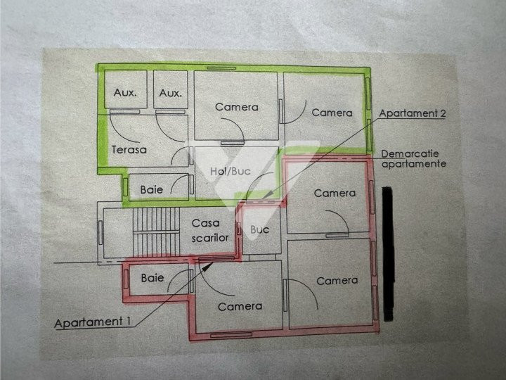 Doua apartamente la casa etaj 1 de vanzare 140 mp zona Hipodrom Sibiu