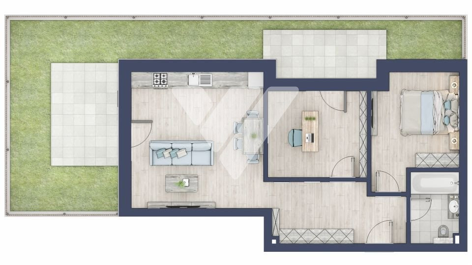 Apartament 3 camere cu gradina 53 mp de vanzare in Sibiu zona Vest 