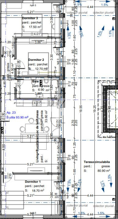 Penthouse modern 4 camere cu terasa 81 mp in Selimbar Sibiu