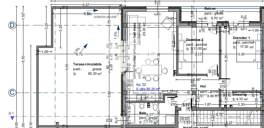 Penthouse modern 3 camere cu terasa 61 mp in Selimbar Sibiu