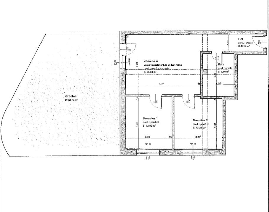 Apartament 3 camere cu gradina 61 mp in Selimbar Sibiu