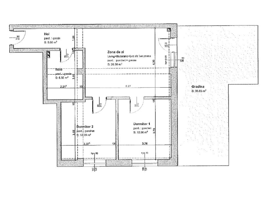 Apartament 3 camere cu gradina 33 mp in Selimbar Sibiu