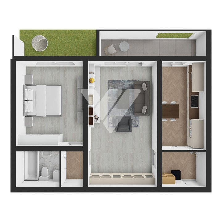 Apartament 2 camere spatios 71 mp si gradina 67 mp la cheie - Selimbar