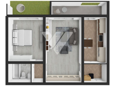 Apartament 2 camere spatios 71 mp si gradina 67 mp la cheie - Selimbar