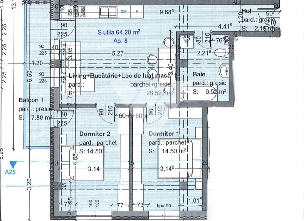 Apartament nou 3 camere 64 mp etaj 1 de vanzare in Selimbar Sibiu