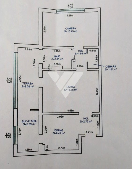  Apartament 2 camere renovat pt locuit sau afacere – Cedonia Sibiu