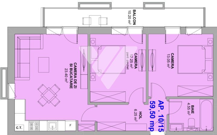 Apartament 3 camere balcon etaj 1 si parcare la cheie - Doamna Stanca