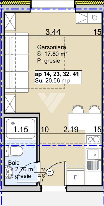 Garsoniera noua la cheie etaj 2 cu lift in zona Lazaret Sibiu