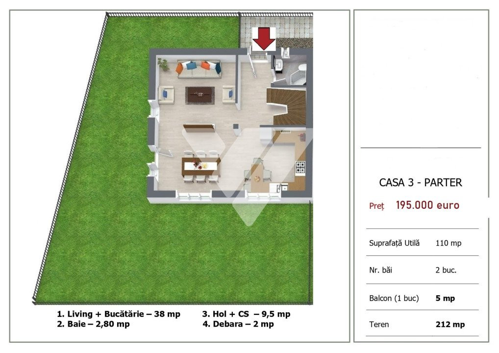 Casa noua 4 camere cu teren liber 212 mp in Selimbar Sibiu