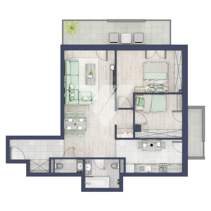  Apartament premium 3 camere 2 bai etaj 1 si terasa - Turnisor, Sibiu