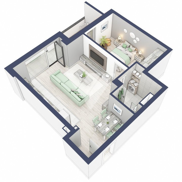  Apartament premium 2 camere si terasa parter inalt - Turnisor Sibiu