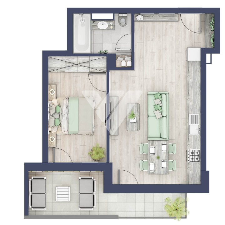  Apartament 2 camere etaj 3/4 cu priveliste spre oras zona Turnisor 