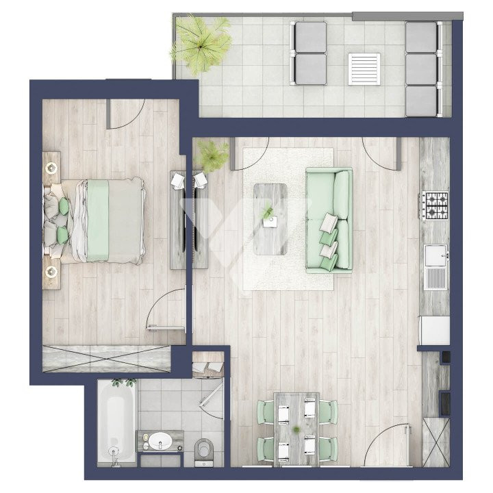  Apartament premium 2 camere 51 mp si terasa etaj 3 - Turnisor Sibiu