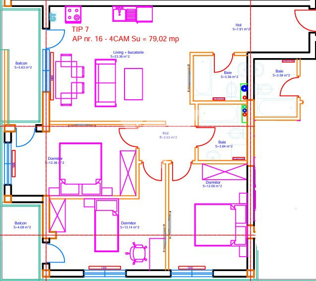 Apartament nou 4 camere 2 bai etaj 5 cu lift zona Lidl Doamna Stanca