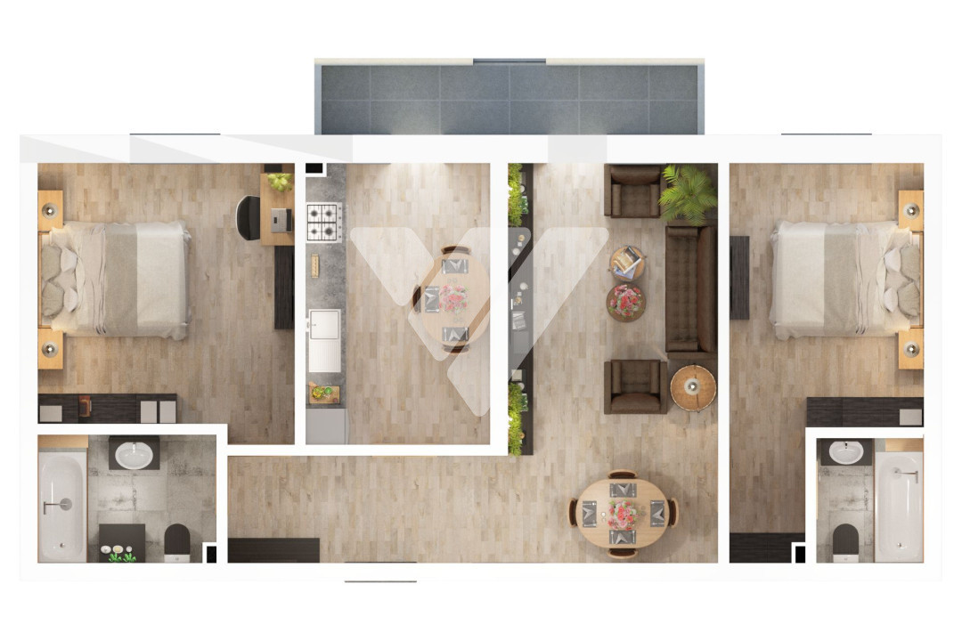 Apartament 3 camere 2 bai decomandat - zona Rahovei / Doamna Stanca