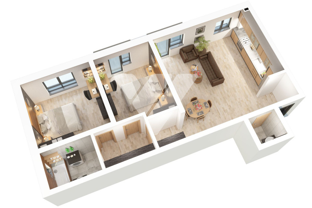 Apartament nou 3 camere 2 bai 73 mp etaj 1 - Doamna Stanca Sibiu